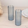 6 Dusty Blue 14 oz Crystal Plastic Drinking Glasses Party Events Tableware