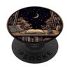 Moon Book Bookshelf Library Coffee Cup Star Stars Pattern PopSockets Standard PopGrip