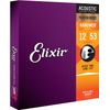 ELIXIR 16052 NANOWEB PHOSPHOR BRONZE LIGHT 12-53 x 3SET Acoustic Guitar String