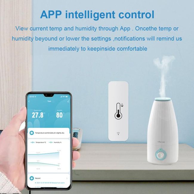 Tuya Smart Temperature And Humidity Sensor WiFi APP Remote Monitor