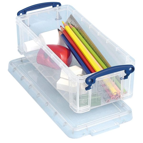 Really Useful Plastic Storage Box 0.9 Litre Clear