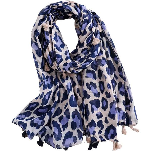 ONE LIMITATION SF007 Women's Stole, Leopard Pattern, Stylish, Large, Casual,