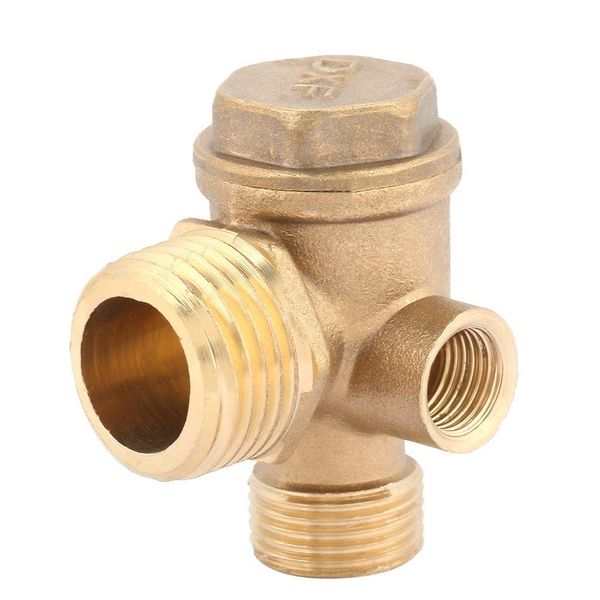 Air Compressor Check Valve Tube Connection Check Valve Brass Male Thread 3 Port Connector Pneumatic Tank Compressor Piston Pump