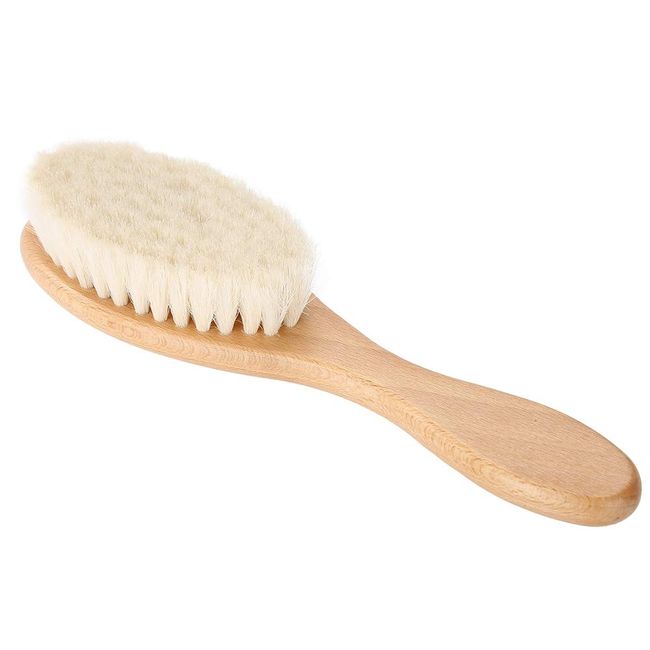 Soft Goat Hair Brush, Retro Oil Head Brush with Wooden Handle, Hair Styling Carving Cleaning Brush, Beard Hair Cleaning Tool Eco Friendly Hairbrush for Men Women Baby