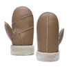 MGGMOKAY Herren Lammfell Shearling Fäustlinge Warme Lederhandschuhe,Kamel,M