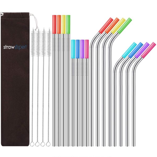 StrawExpert Metal Straws 16 Pack