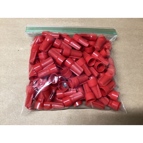 LOT OF 100 Buchanan Twist On Wire Connector PK100 B2 Red #118F107PR6*CO