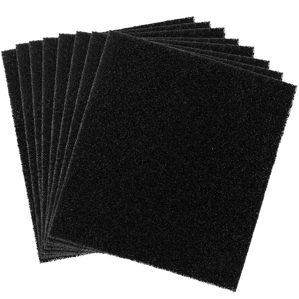 SINJEUN 8 Pieces Rectangle Compost Bin Filters, 16.5 x 15.5 x 1 cm Activated Carbon Odour Filter, Charcoal Replacement Filters for Kitchen Compost Bins, Black