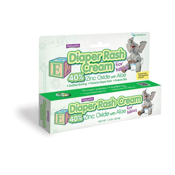 Diaper Rash Cream 40% Zinc Oxide with Aloe