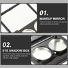 LALAFINA Eyeshadow Case, Empty Makeup Palette, Handmade, Cosmetics, DIY Case, Makeup Palette, Makeup Mirror Included, Set of 3 (Black)