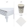 Neutral Plaid Party Tableware Kit Assortment May Vary