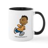 CafePress Peanuts Franklin Running 11 oz (325 ml) Ceramic Coffee Mug