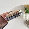 Caseative for iPhone 15 Pro Max Case,Pleated Water Ripple Chrome Wave Pattern Soft Phone Case (Gold)