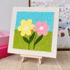 Attuslla Punch Needle Embroidery Kit, Chrysanthemums Pattern, Adults, Unfoldable
