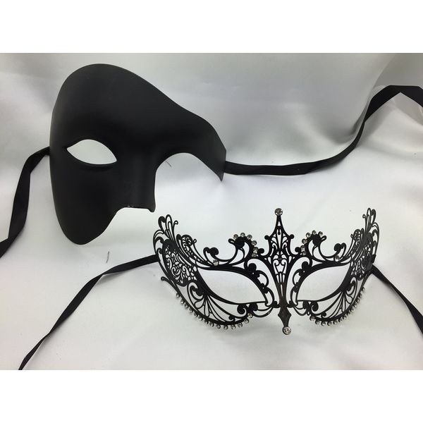 Couples Masquerade Mask, Roman Mask, Black Masquerade Mask, Mens Masquerade Mask, Extravagant Lady's Mask Mardi Gras Masks, Mardi Gras