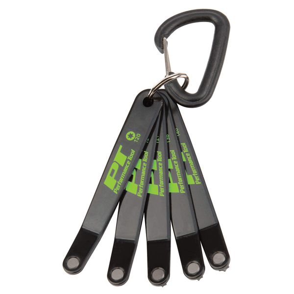 Performance Tool W30978 Low Profile Star Bit Set with Carabiner Clip - 5 Piece Set Including T20, T25, T27, T30, T40 for Hard to Reach Fasteners