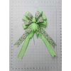 St. Patrick's Day Bow, Beige Linen, Shamrocks, Gingham