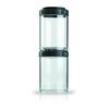 BlenderBottle GoStak Twist n' Lock Storage Jars, 150cc 2-Pak, Black