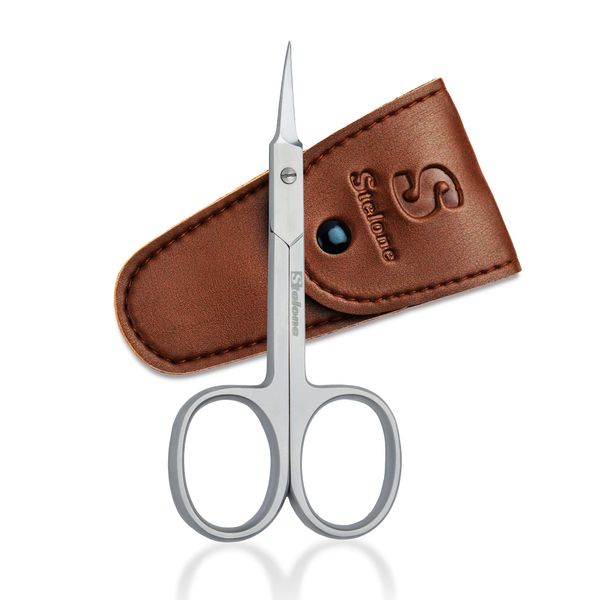 Stelone Premium Cuticle Scissors - Small Curved Stainless Steel Manicure & Beauty Scissor for Women