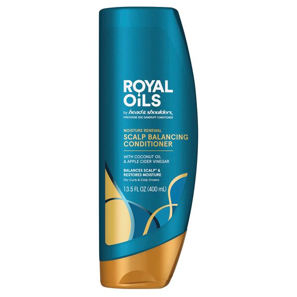 Head and Shoulders Conditioner, Moisture Renewal, Anti Dandruff Treatment and Scalp Care, Royal Oils Collection with Coconut Oil, for Natural and Curly Hair, 13.5 fl oz