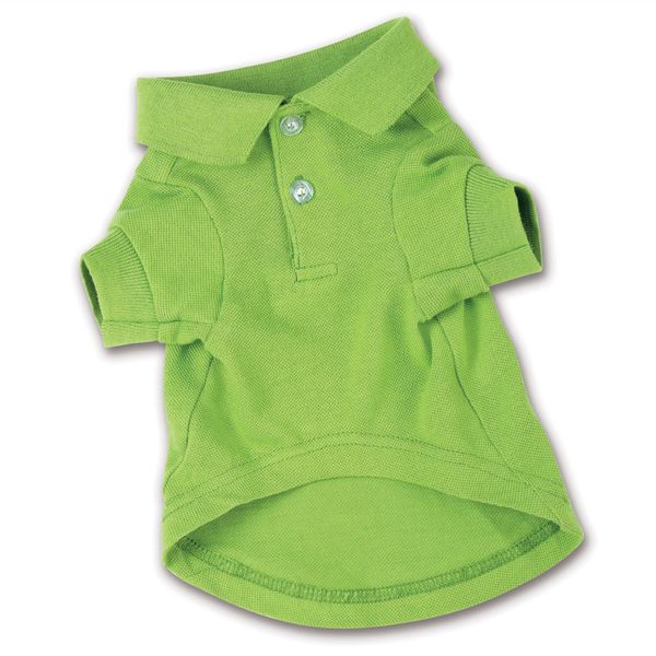 Zack & Zoey Cotton Polo Shirt for Dogs, 12" Small, Parrot Green