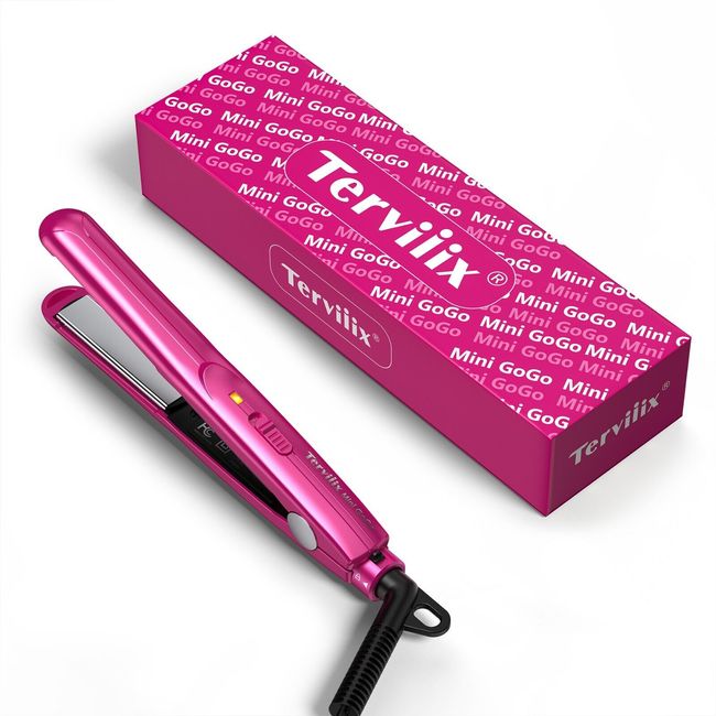 Terviiix Mini Ceramic Flat Iron Portable Hair Straightener for Travel 1/2"