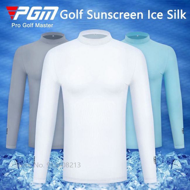 PGM Golf Wear Men Long Sleeve Polo Shirts Men's Golf Wearing Black