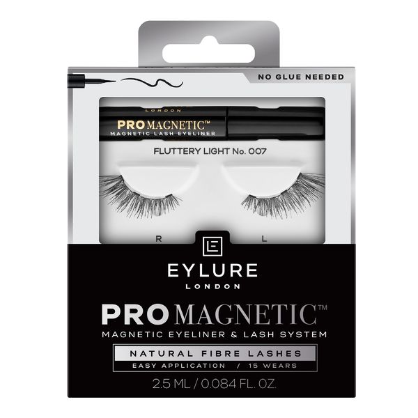 Eylure PROMAGNETIC Eyeliner & Lash Kit, No 007 Natural Fiber Eyelashes, Black