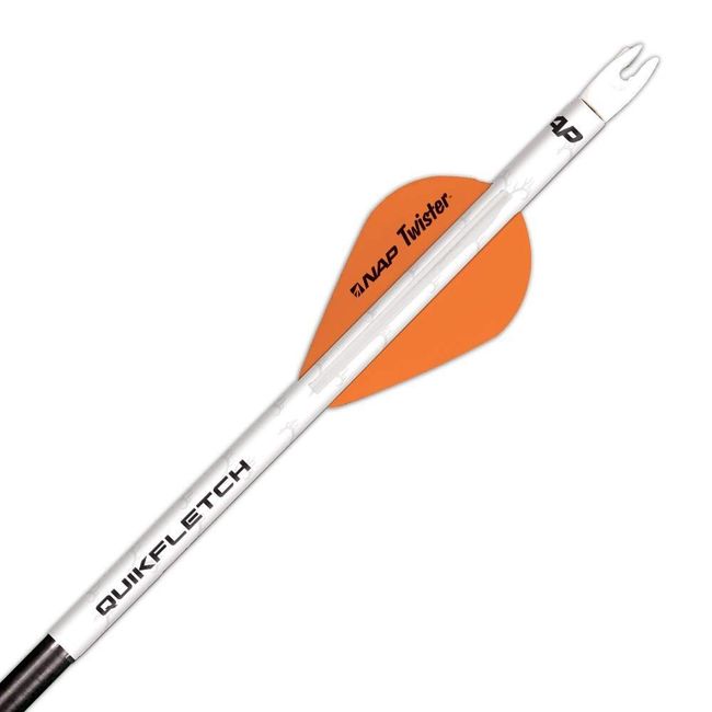 New Archery Products NAP Quikfletch Twister Vanes 2" 6 Pack White/Orange