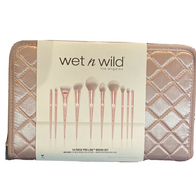 Wet N Wild Limited Edition 10 piece Holiday Pro Line Makeup Brush Gift Set NEW