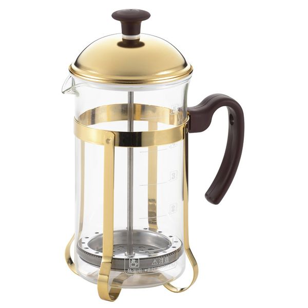 Yoshikawa SJ2226 Coffee Press & Tea Server 25.4 fl oz (750 ml) Gold Brownie