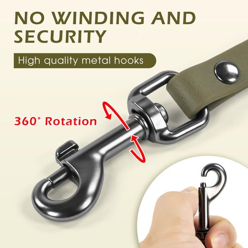 Wolfone Waterproof Dog Training Leash Long Line - Army Green 50ft Outdoor Lead for Recall, Beach, Swimming, Hiking - Strong Longline for Small Medium Large Dogs
