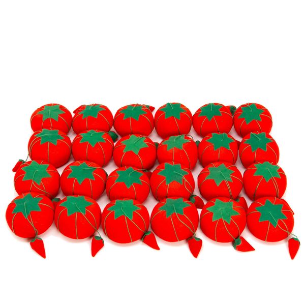Dritz Tomato Bulk Pin Cushion, Size 2 (3/4-Inch) 24-Pack, Red 24