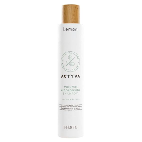 Kemon - Actyva Volumen- und Körper-Shampoo, Shampoo für feines Haar mit Volumenwirkung, mit Leinsamen, ohne Silikone - 250 ml