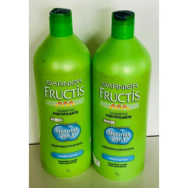 GARNIER FRUCTIS SHAMPOO FORTIFICANTE NORMAL 2 EN 1  SCRACH BOTTLE   2 PIECES