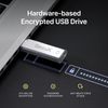 SecuX Forte - Encrypted USB Flash Drive - USB 3.2 Gen 1 - XTS-AES Encryption - Password Authentication - Automatic Locking - Silver Metal Casing (64, GB)