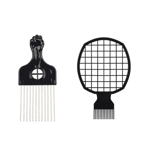 MFUOE 2Pcs Tennis Racket Comb and Steel Needle Back Comb Barber Kit Hair Twist Comb Portable Comb Hair Tools for Coils Wave Hair