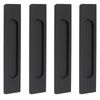 MOROBOR Self-Stick Rectangular Sliding Door Pulls, 4pcs Matte Black Aluminum Alloy Flush Pull Punch-Free Handle for Windows Cabinets (Matte Black)