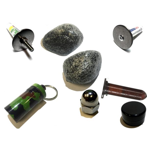 Ultimate Stealth Geocache EIGHT Pack Ready To Hide with Waterproof Log Sheets