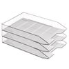 Acrimet Stackable Letter Tray, 3 Tier Front Load Desktop File Organizer, A4 Letter Size, Plastic, Clear Crystal