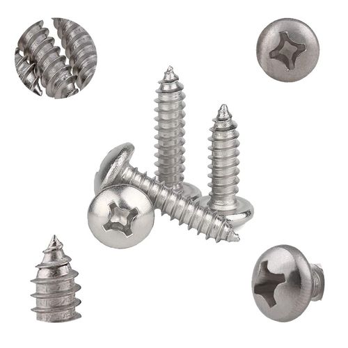 Drenky 100pcs M4 Stainless Steel Self Tapping Screws Phillips Pan Head Srews DIY Woodworking Screws (100PCS M4 x 20mm)