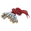 X AUTOHAUX 10pcs 6mm 1/4" Interior LED Indicator Light Flat Head 150mm Yellow
