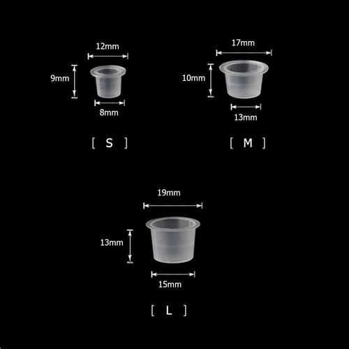 Pack of 300 Tattoo Colour Caps Cups with 2 Cups Holders, Plastic Paint Container, Small Ink Pigment Cups Ink Cups Tattoo Accessories