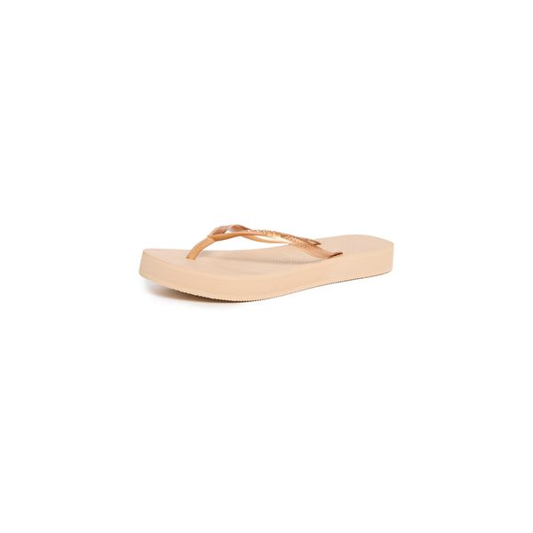 Havaianas Slim Flatform Women's Flip Flop Sandals - Golden, 7/8