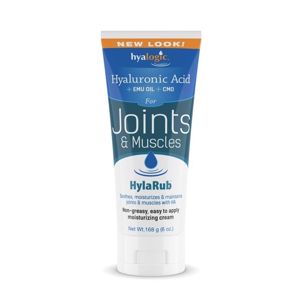 HylaRub HA Joint & Muscle Cream – Hyaluronic Acid Muscle Rub w/ Emu Oil & CMO – Non Greasy, Soothes, Moisturizes & Maintains Shoulders, Knees, Back, Hips & More 6 oz. by Hyalogic