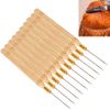 Hair Extension Tools, 10Pcs Hook Needle Wooden Hair Extension Tool Needle Wig Tools,Threader For Hair Extensions Wire Pulling Hook Tool