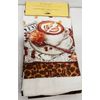 3 pc Towels Set, 2 Polycotton & 1 Microfiber, COFFEE CUP, FLOWER & BEANS,Sunrise