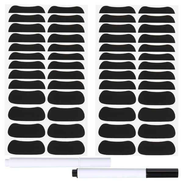 PATIKIL 80 Pairs Sports Eye Black Stickers, Under Eye Black Strips Football Face Stickers Breathable Eyeblack Sticker with Pencil for Baseball Fans on Game Day, Black