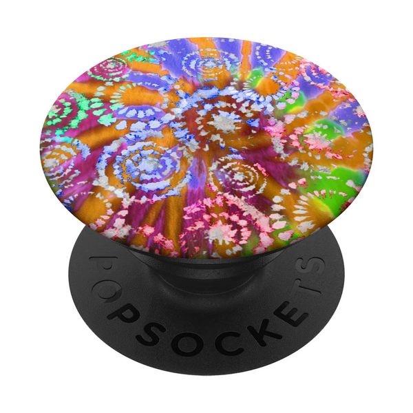 Cute Orange Blue Tie Dye Swirl Design Colorful Pattern PopSockets Swappable PopGrip