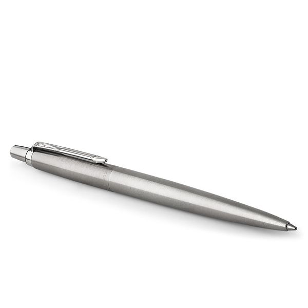 Parker Jotter Ballpoint Pen | Stainless Steel with Chrome Trim | Medium Point Blue Ink | Gift Box